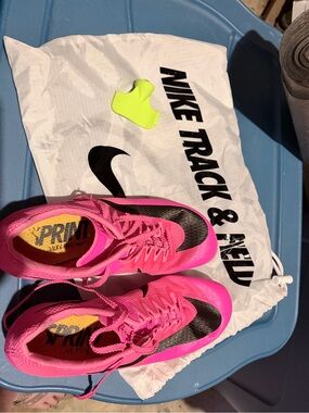 Nike Pink Sprint Spikes with Orange Sole